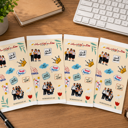 مجموعة ملصقات تحفيزية مدرسية – 4 ملصقات ⭐ Motivational School Sticker Set – 4 Stickers