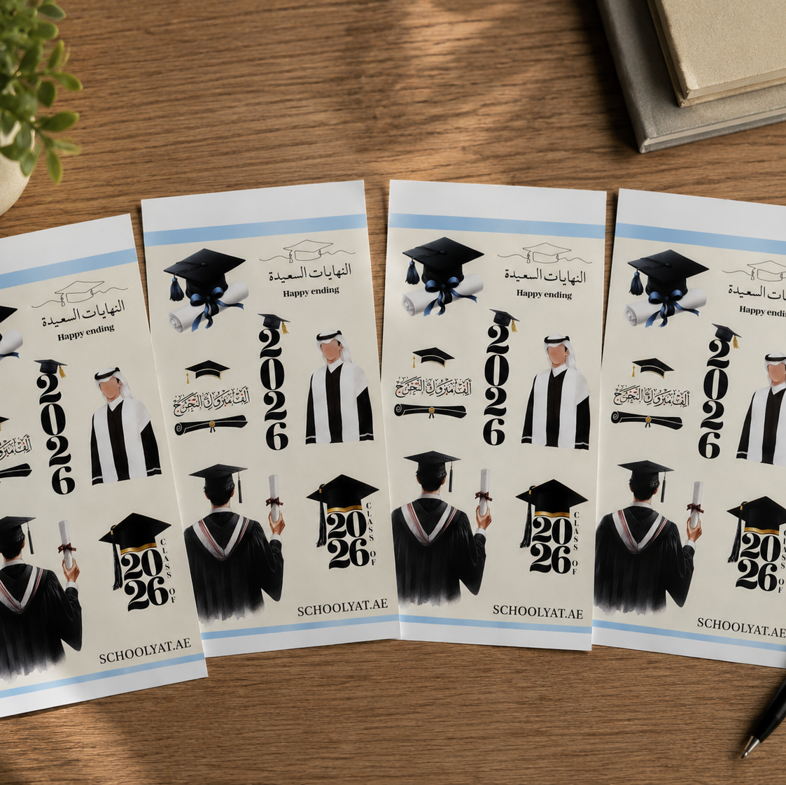 🎓 مجموعة ملصقات التخرج للأولاد 2026 – 4 ملصقات Graduation Sticker Set for Boys 2026 – 4 Stickers
