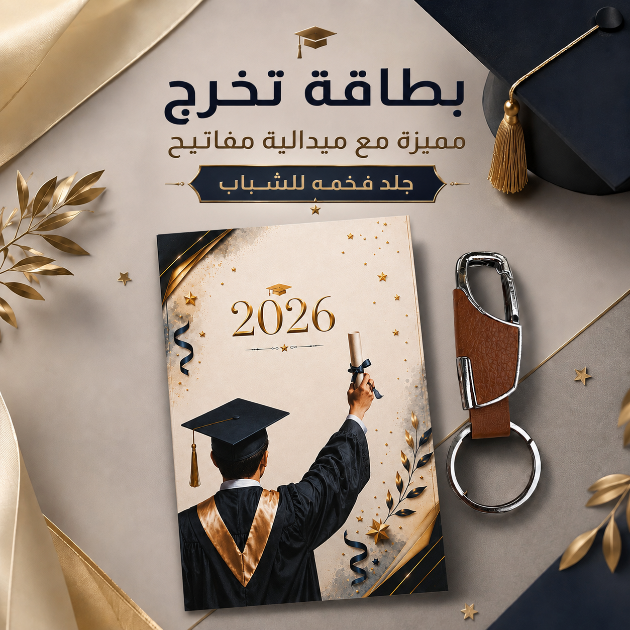 Luxury Leather Keychain ✨🔑 ميدالية مفاتيح جلد للشباب